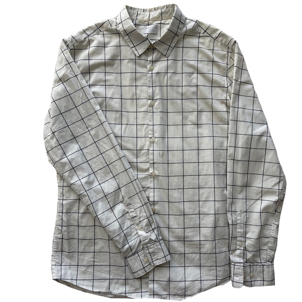 Windowpane Plaid Long Sleeve Shirt